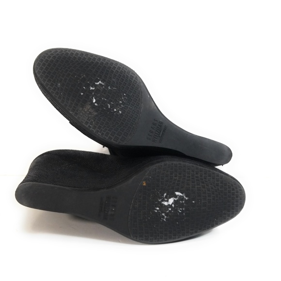 Stuart Weitzman Suede Stingray Wedge Booties 7 M - Picture 6 of 8